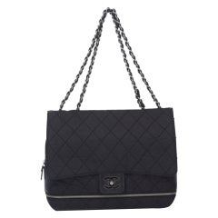 Chanel Matelasse Chain Flap Black Nylon Shoulder Bag