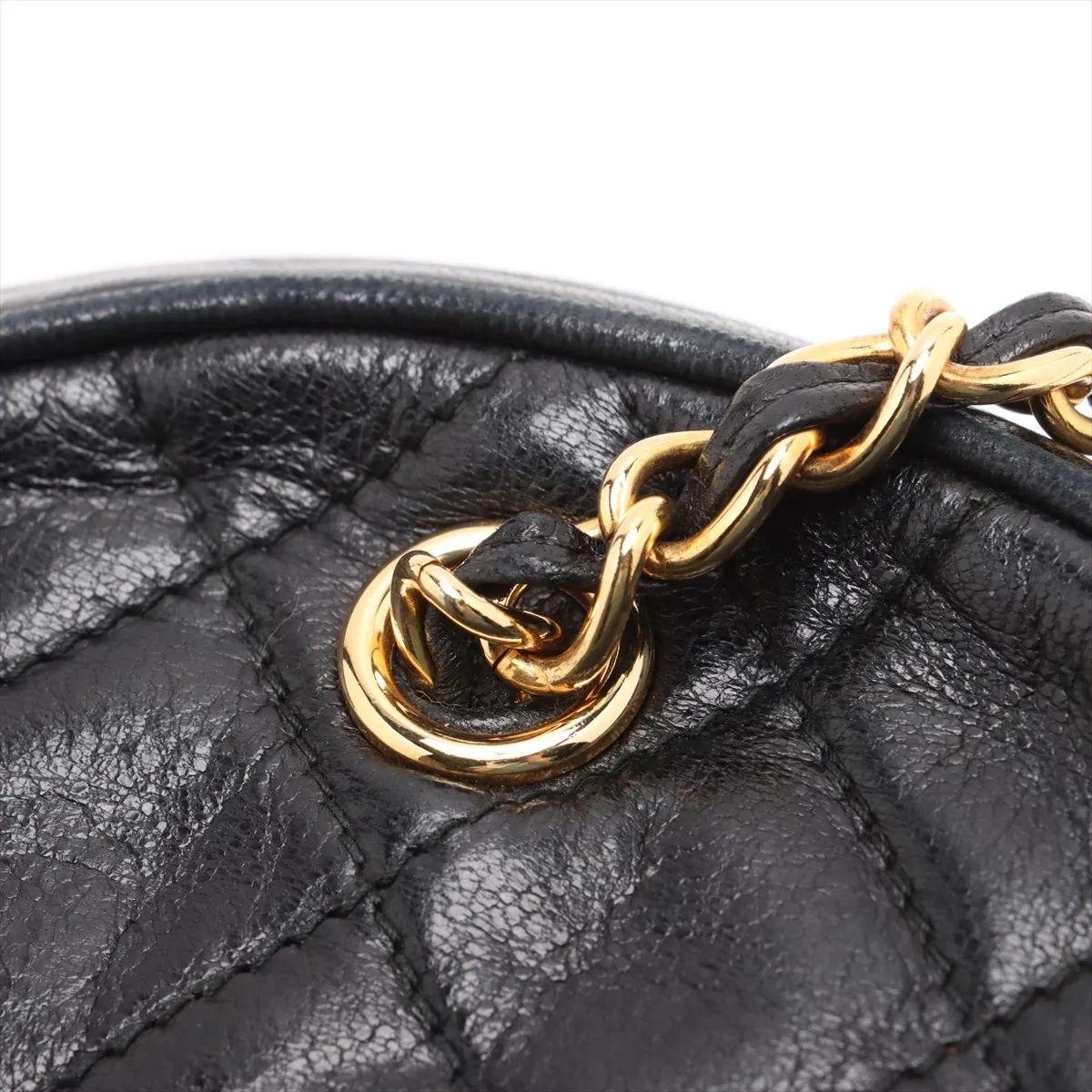 Chanel Matelasse Lambskin Chain Handbag Black For Sale 10