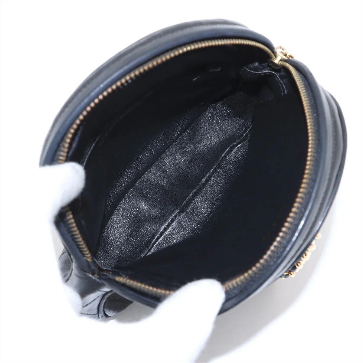 Chanel Matelasse Lambskin Chain Handbag Black For Sale 4