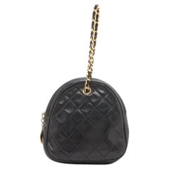 Chanel Matelasse Lambskin Chain Handbag Black