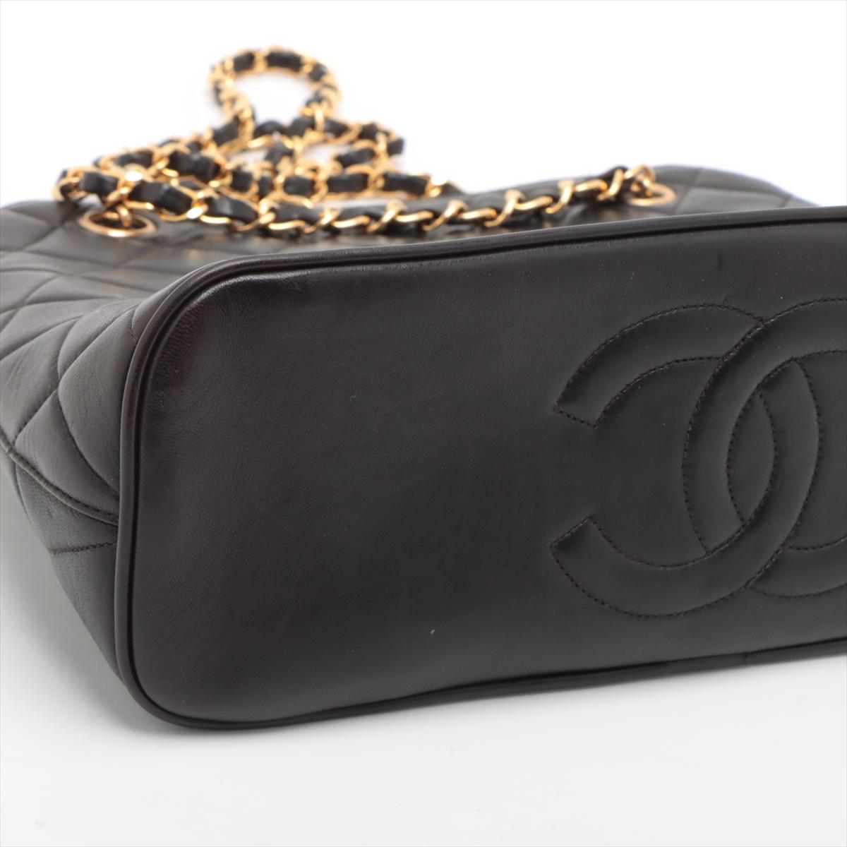 Chanel Matelasse Lambskin Chain Shoulder Bag Black For Sale 1