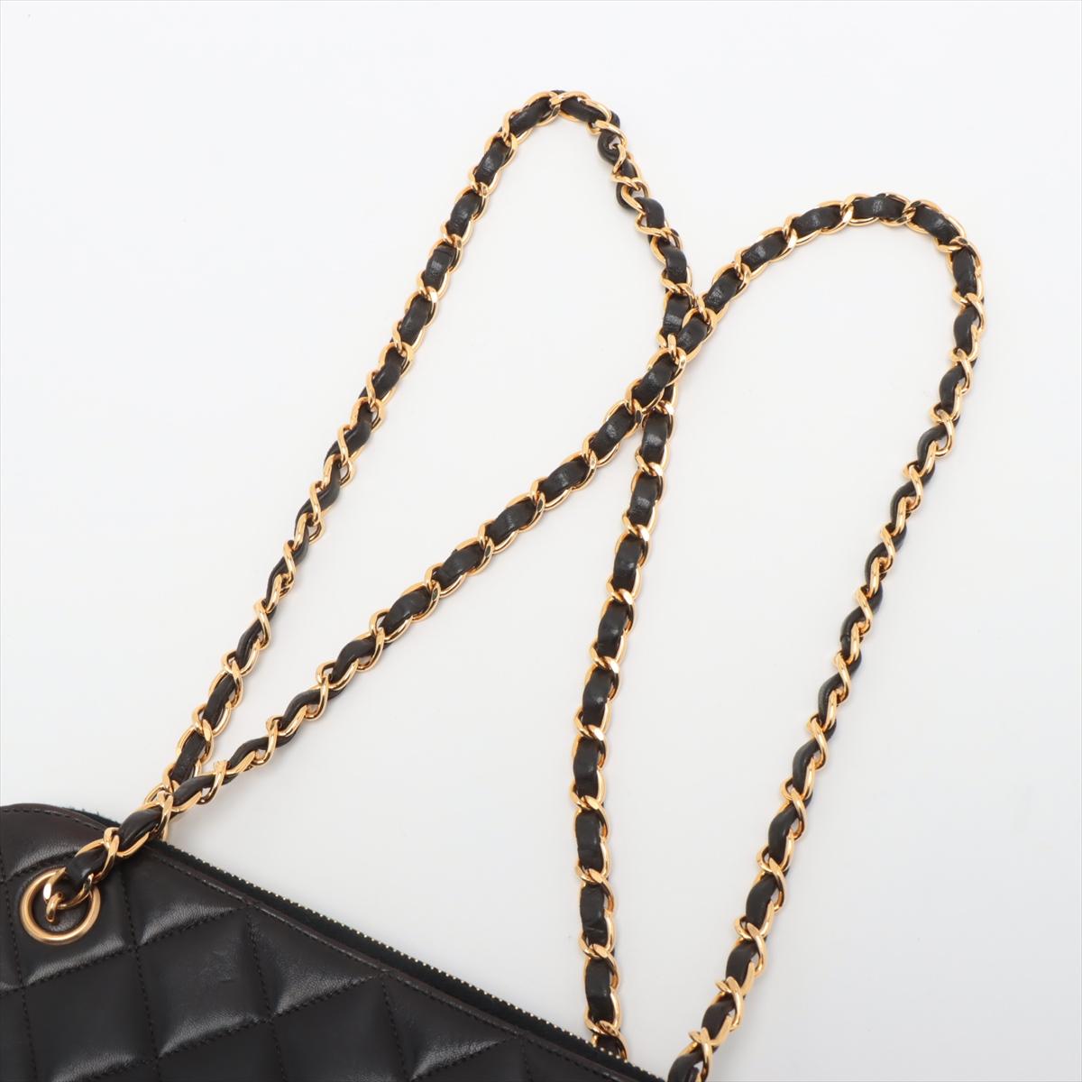 Chanel Matelasse Lambskin Chain Shoulder Bag Black For Sale 2
