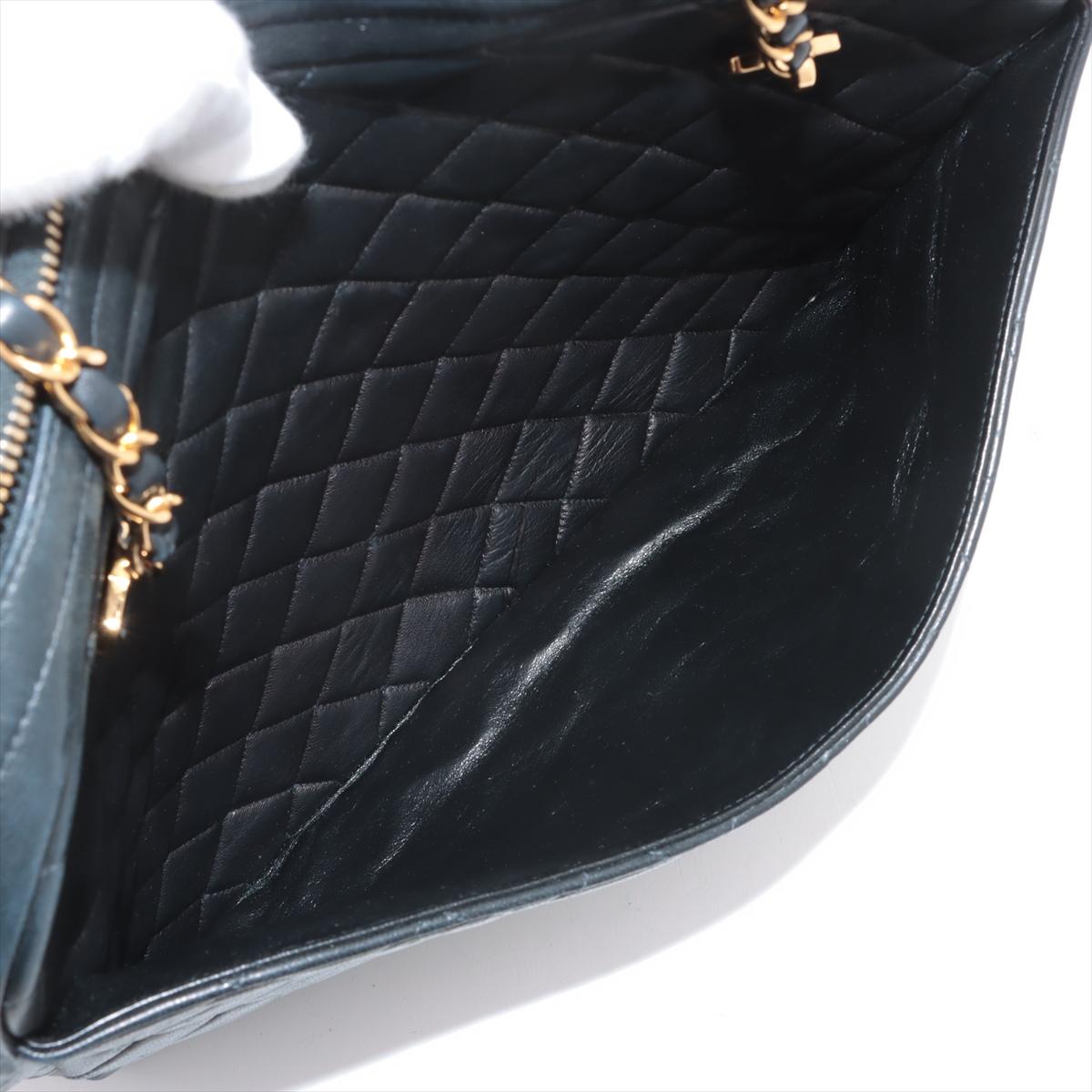 Chanel Matelasse Lambskin Chain Tote Bag Black 10