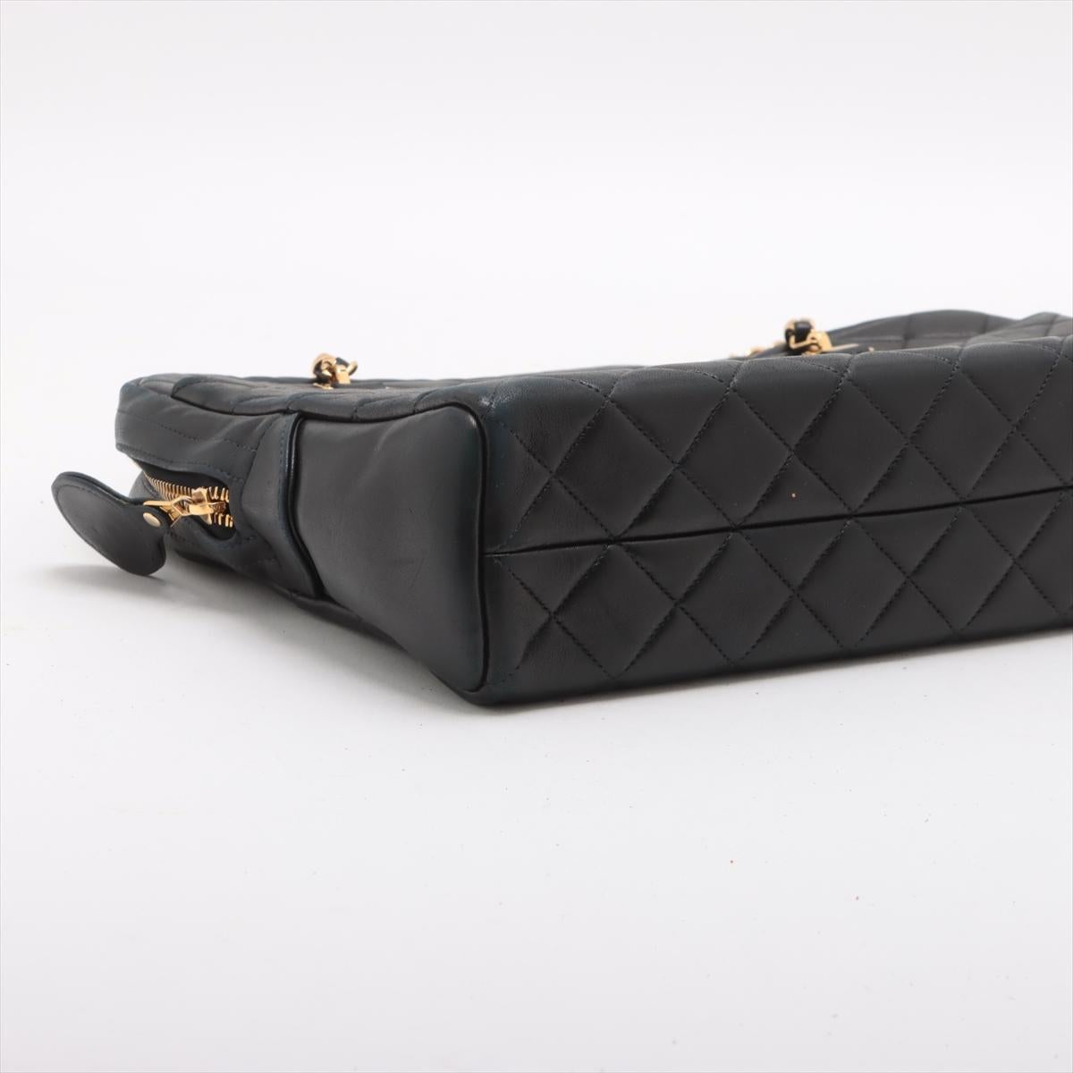 Chanel Matelasse Lambskin Chain Tote Bag Black 1