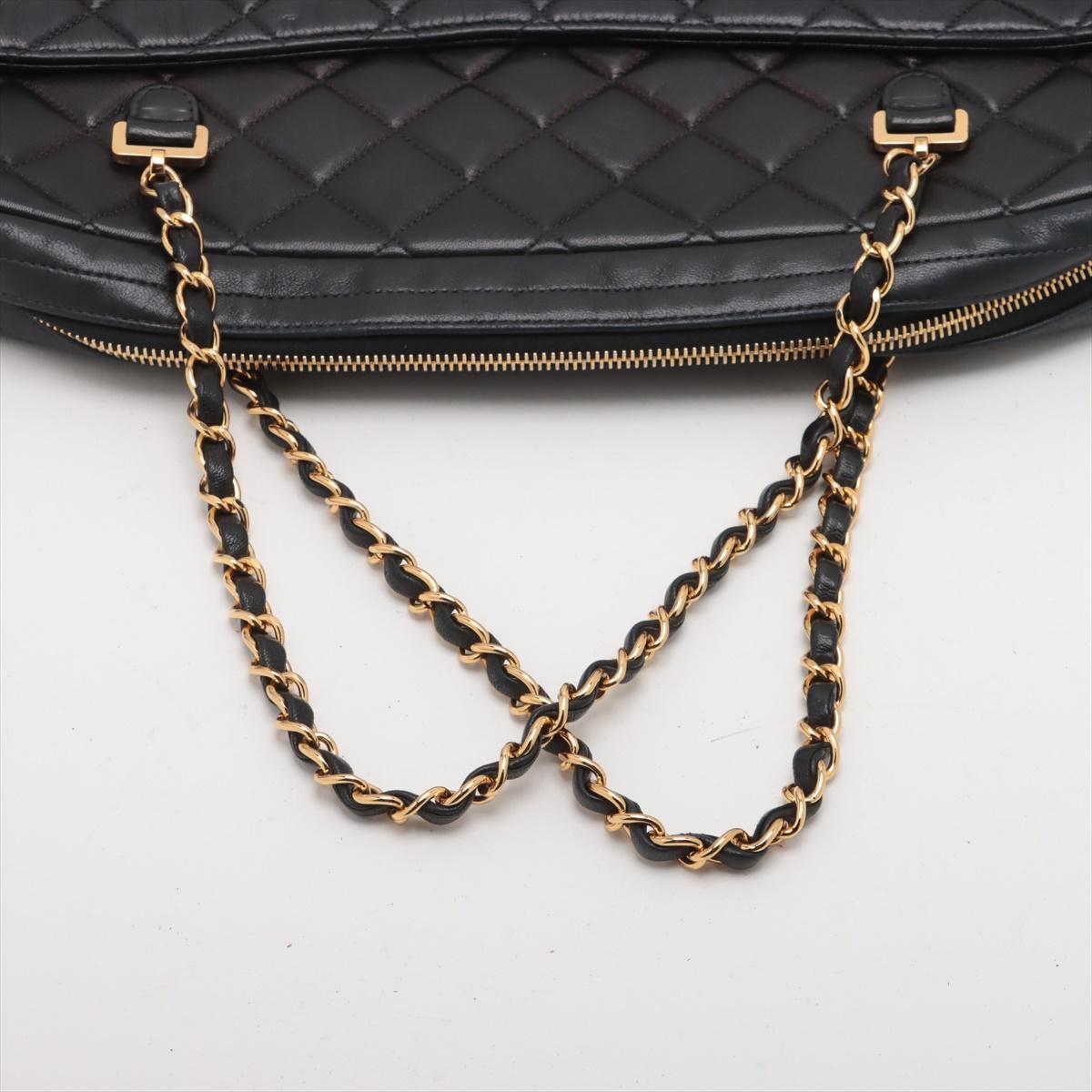 Chanel Matelasse Lambskin Chain Tote Bag Black 2