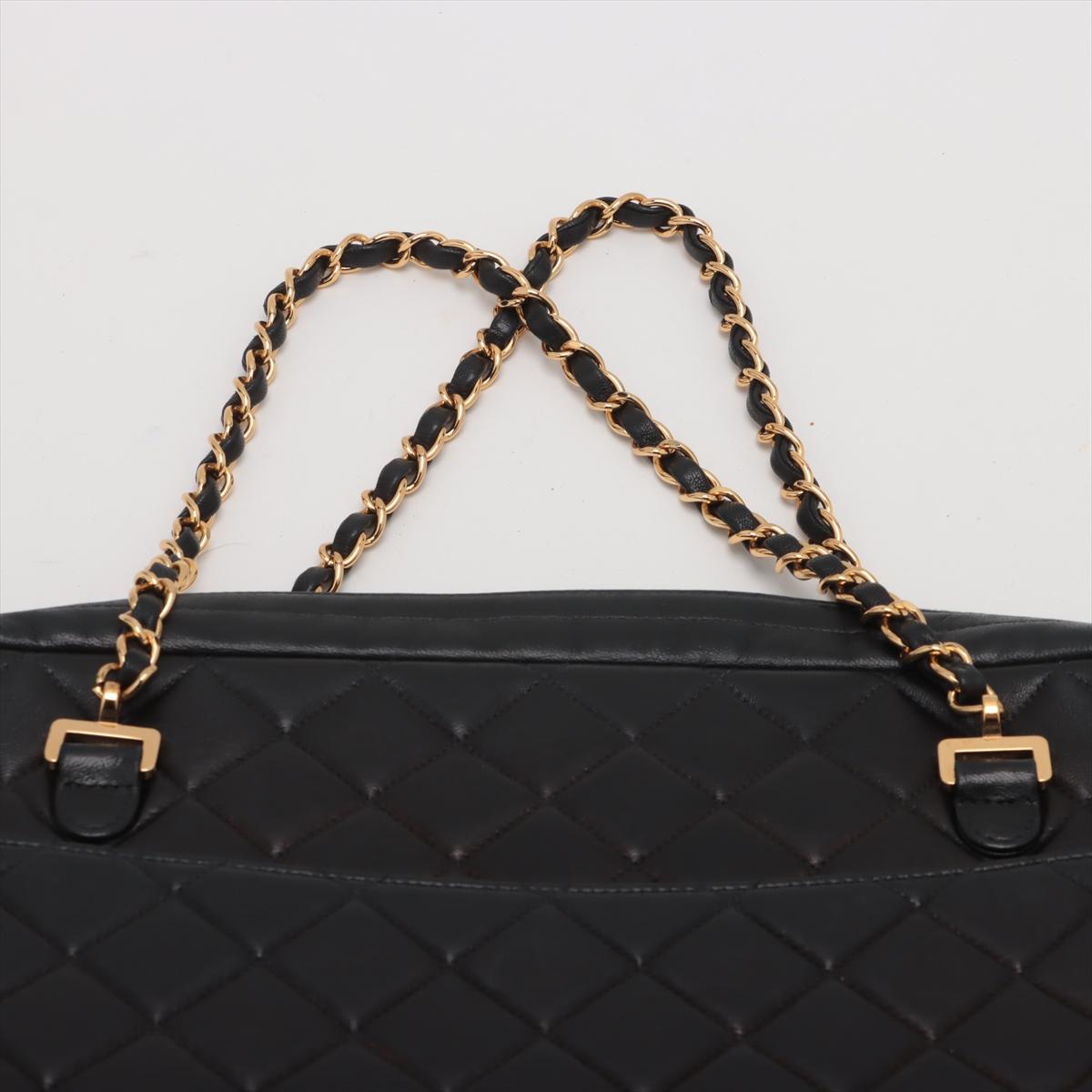 Chanel Matelasse Lambskin Chain Tote Bag Black 3