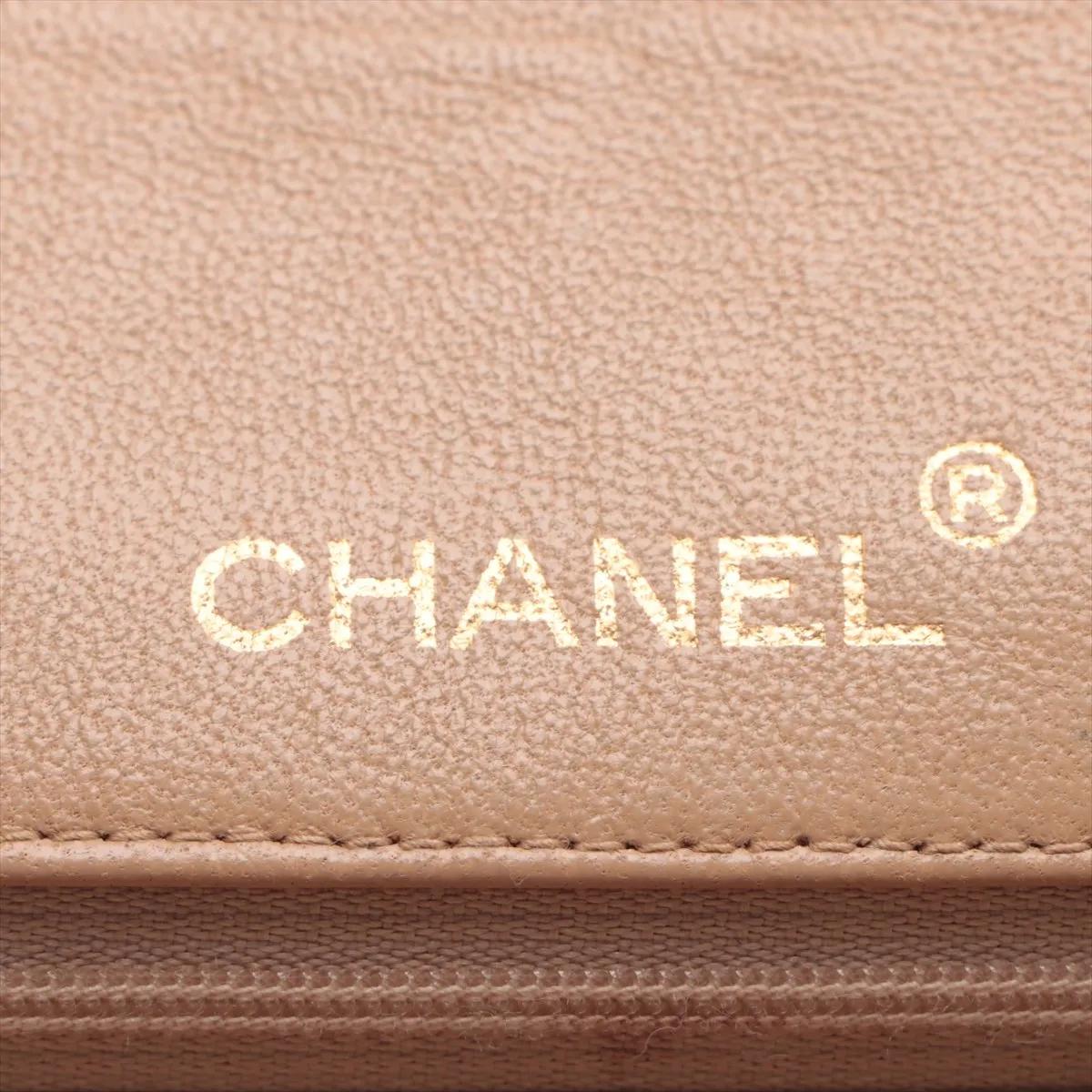 *Chanel Matelasse Lambskin Double Flap Double Chain Bag Beige en vente 8