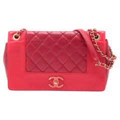 Chanel Matelasse Lammfell Doppelklappe Doppelkette Tasche Rot