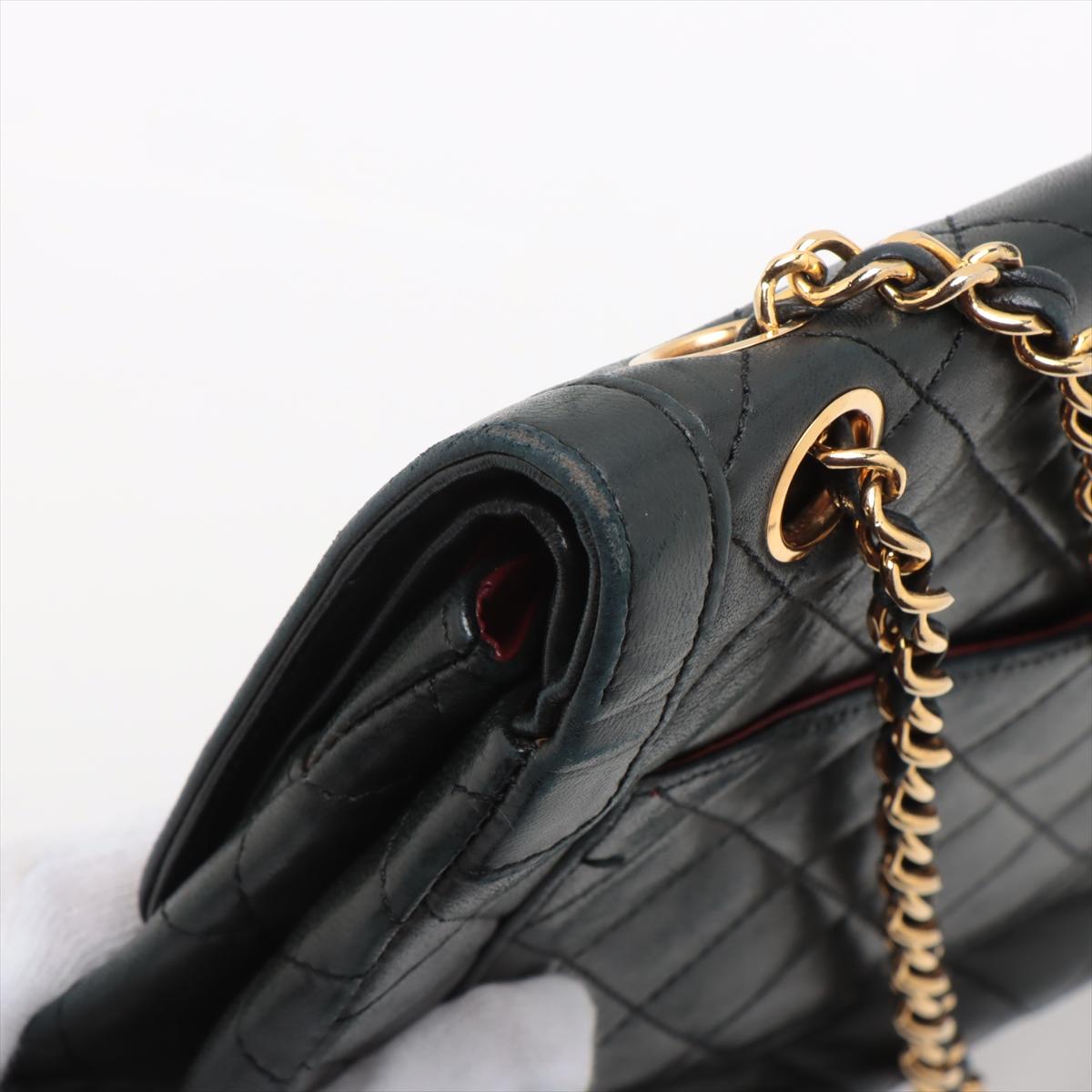 Chanel Matelasse Lambskin Paris Double Flap Double Chain Bag Black 11