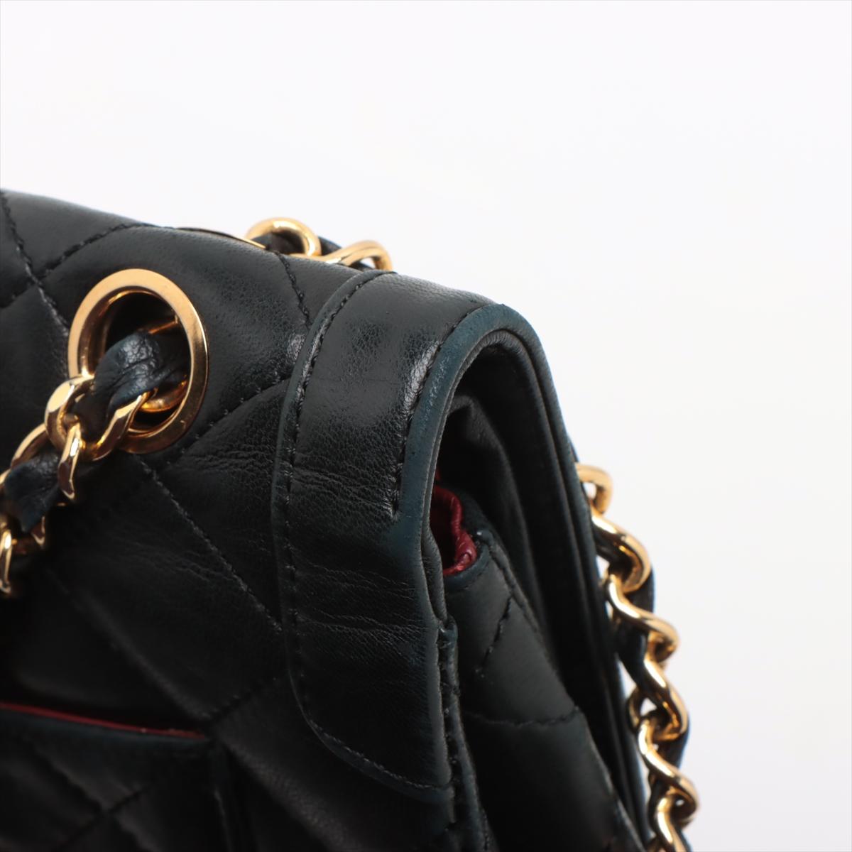 Chanel Matelasse Lambskin Paris Double Flap Double Chain Bag Black 12