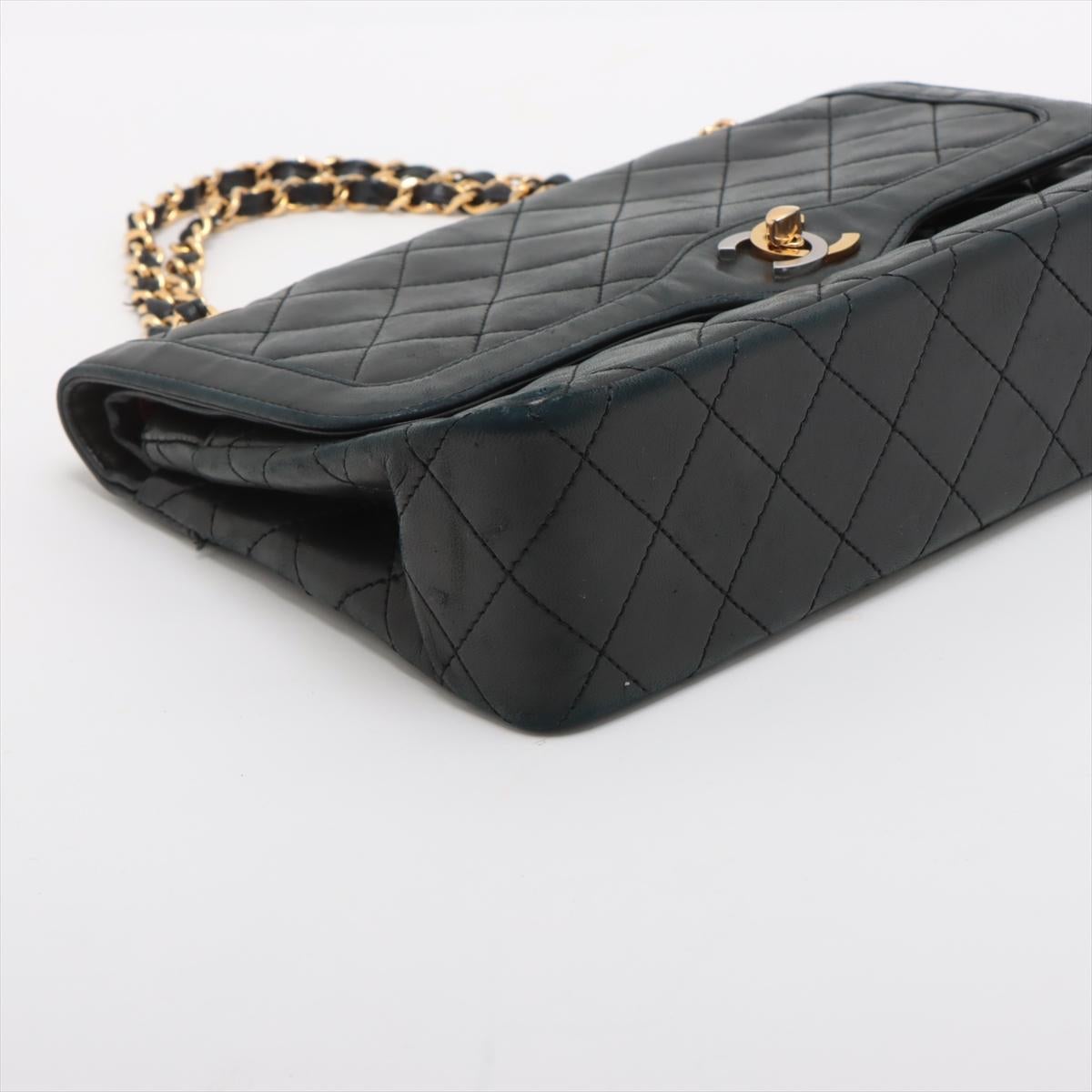 Chanel Matelasse Lambskin Paris Double Flap Double Chain Bag Black 1