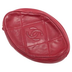 Chanel Bolsa de piel de cordero Matelasse Roja