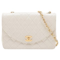 Chanel Matelasse Lambskin Single Flap Single Chain Bag Bianco