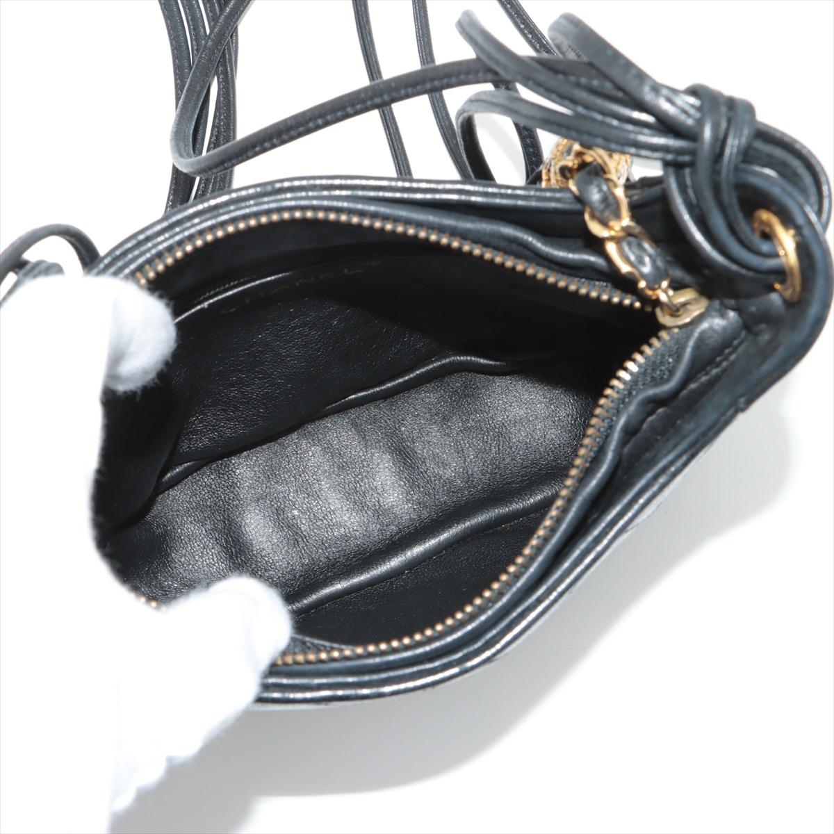Chanel Matelasse Lambskin Tassel Shoulder Bag Black 3