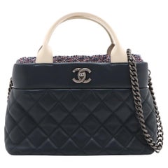 Chanel Matelasse Lambskin & Tweed Two-Way Handbag