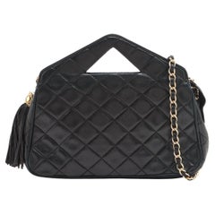 Vintage Chanel Matelasse Lambskin Two Way Shoulder Bag Black