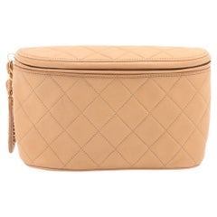 Marsupio Chanel in pelle di agnello matelassé Beige
