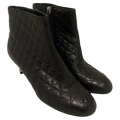 Chanel Matelasse Leather Ankle Boots