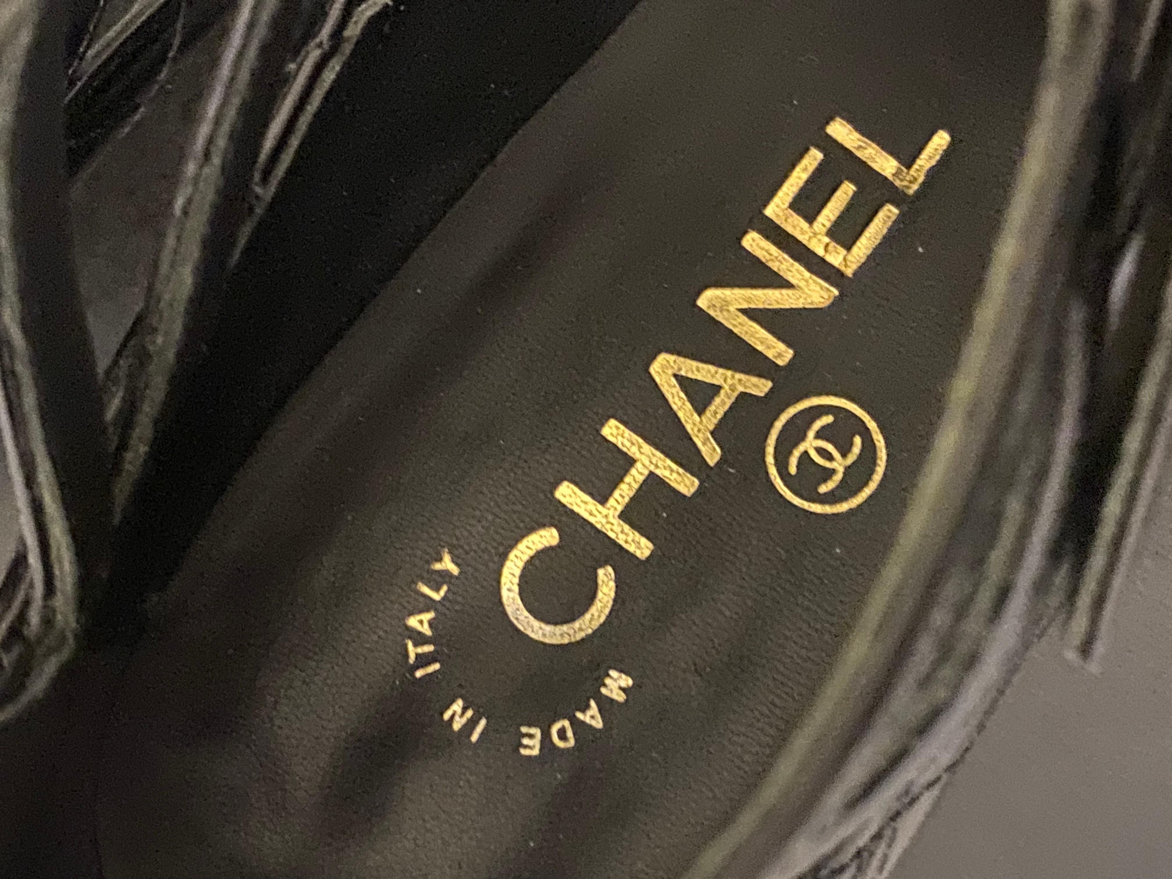 Chanel Matelasse Leather Block Heels Size 36.5 For Sale 4