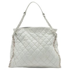 Chanel Matelasse Lederkette Hobo Umhängetasche in Weiß
