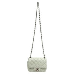 Chanel Matelassé Light Green Quilted Leather Single Flap Shoulder Bag with Chain