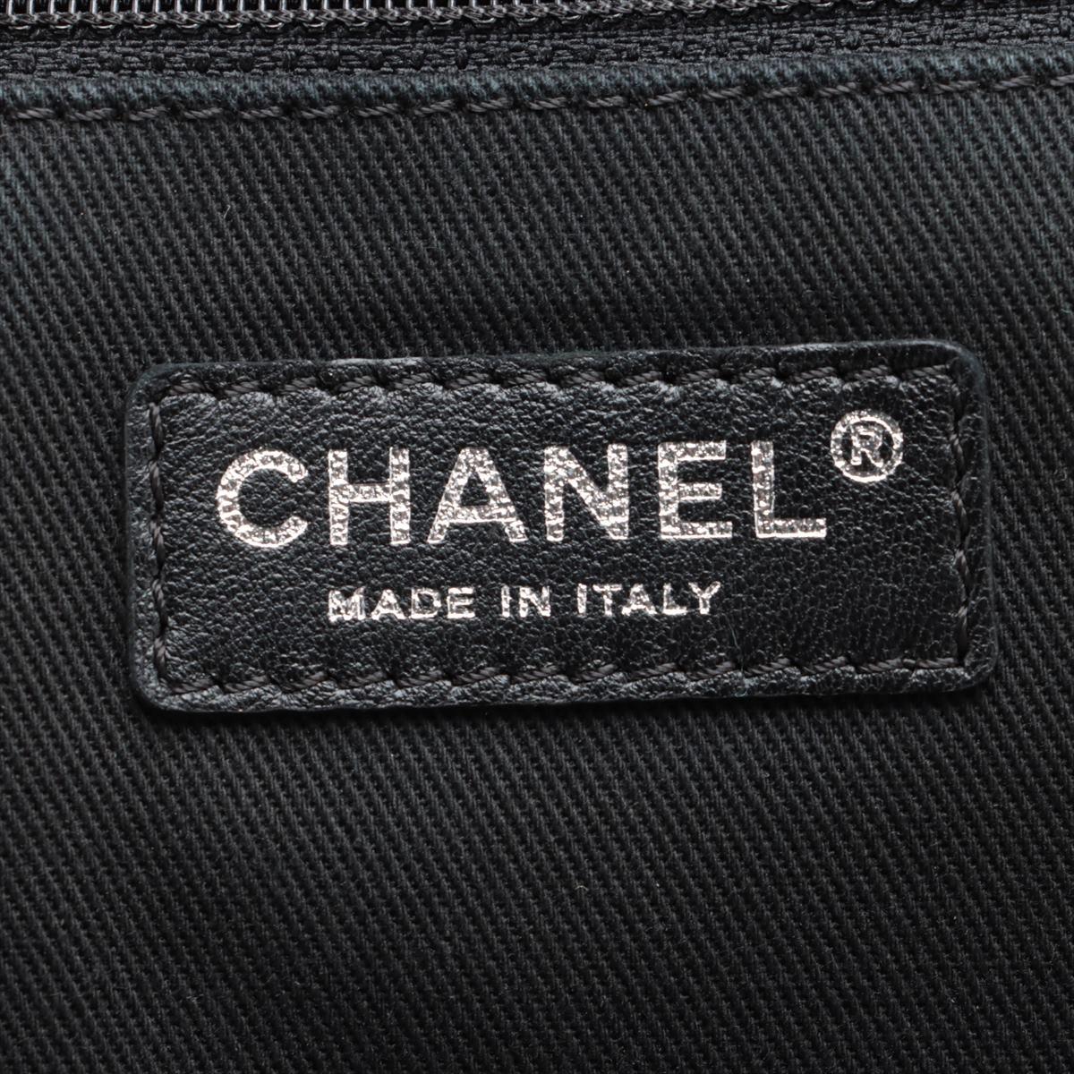 Chanel Matelasse Nylon Leather Carry Suit Case Black Paris York Line 6
