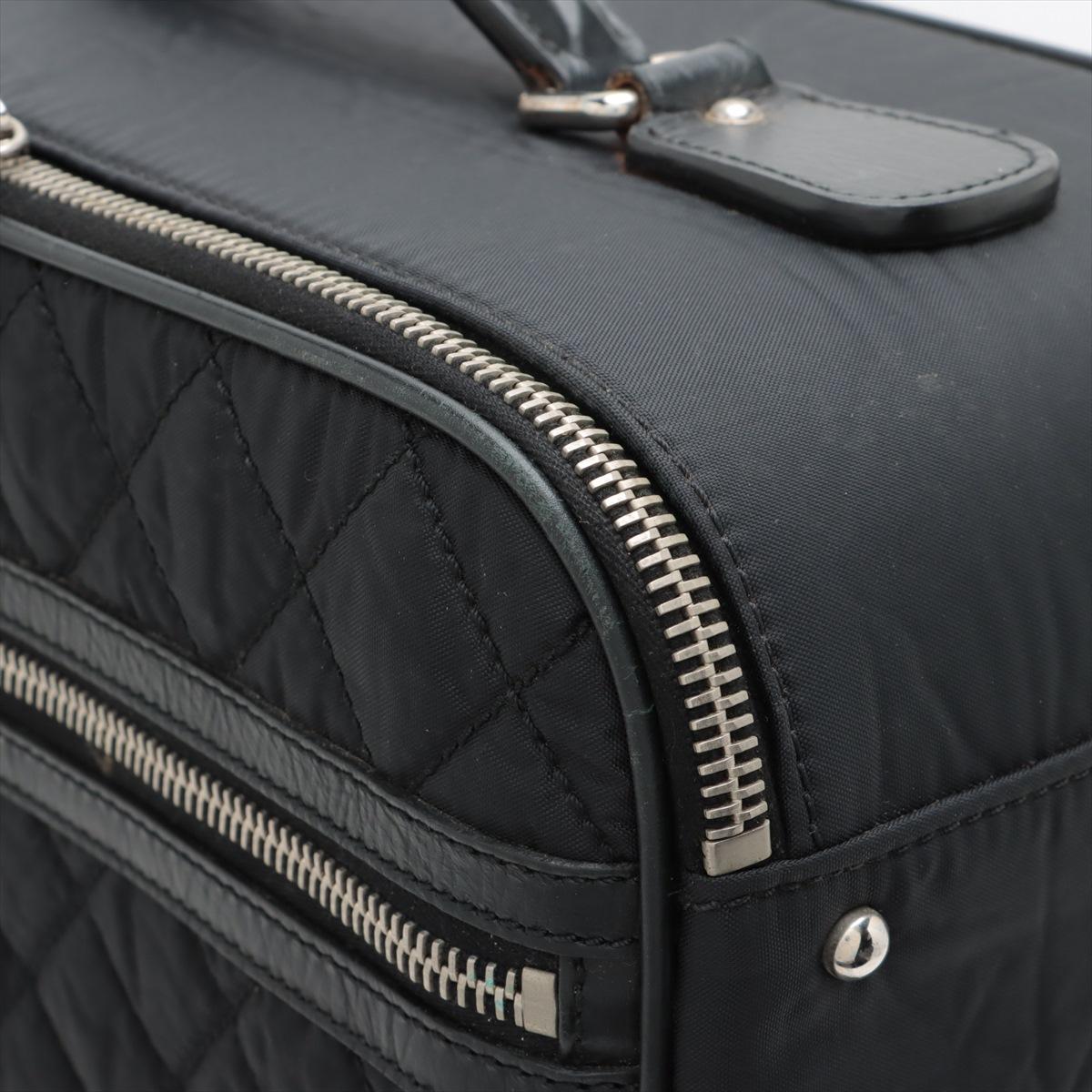 Chanel Matelasse Nylon Leather Carry Suit Case Black Paris York Line 12