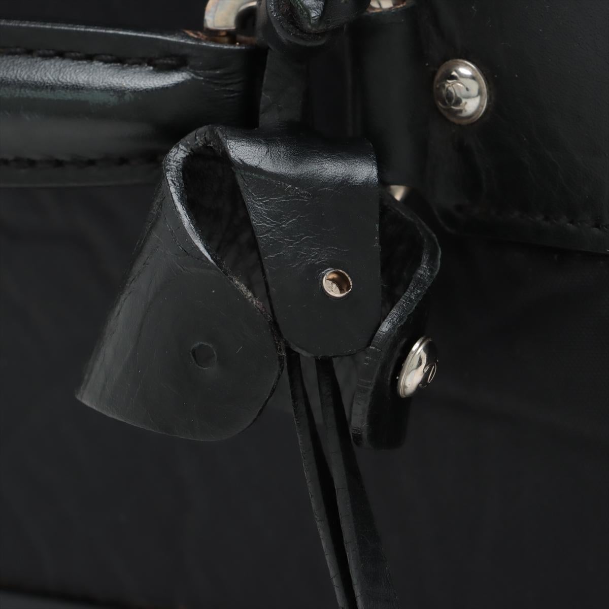 Chanel Matelasse Nylon Leather Carry Suit Case Black Paris York Line 13