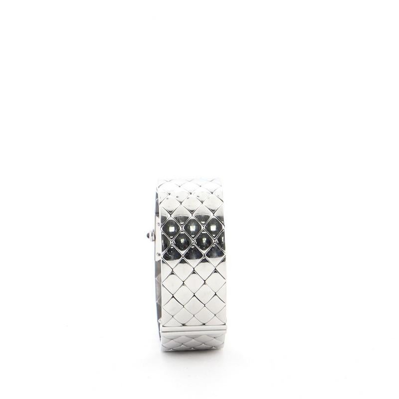 Chanel Matelasse Quarzuhr aus Edelstahl mit Diamantlünette 19 Damen