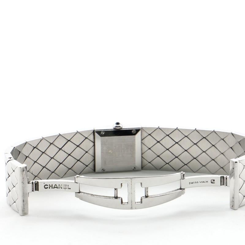 Chanel Matelasse Quarzuhr aus Edelstahl mit Diamantlünette 19 1