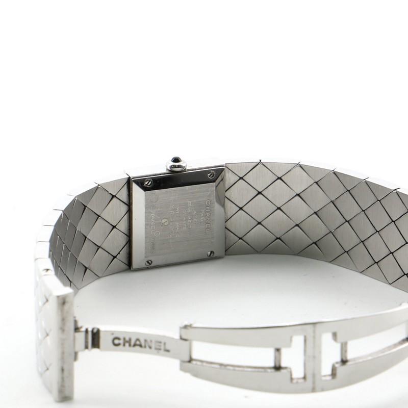 Chanel Matelasse Quarzuhr aus Edelstahl mit Diamantlünette 19 2