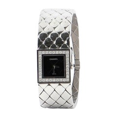 Chanel Matelasse Quarzuhr aus Edelstahl mit Diamantlünette 19
