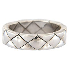 Chanel Matelasse Quilted Flex Band Ring in 18K White Gold