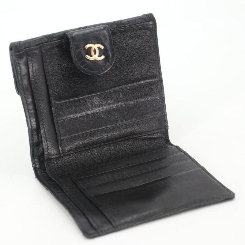 Black Chanel Matelasse Quilted Lambskin Flap Wallet CC-1104P-0006