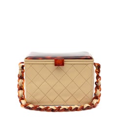 Chanel Matelassé Quilted Shoulder Bag with Tortoiseshell Plastic Chain Strap