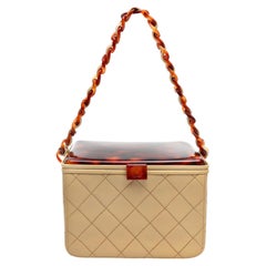 Chanel Matelassé Quilted Shoulder Bag with Tortoiseshell Plastic Chain Strap