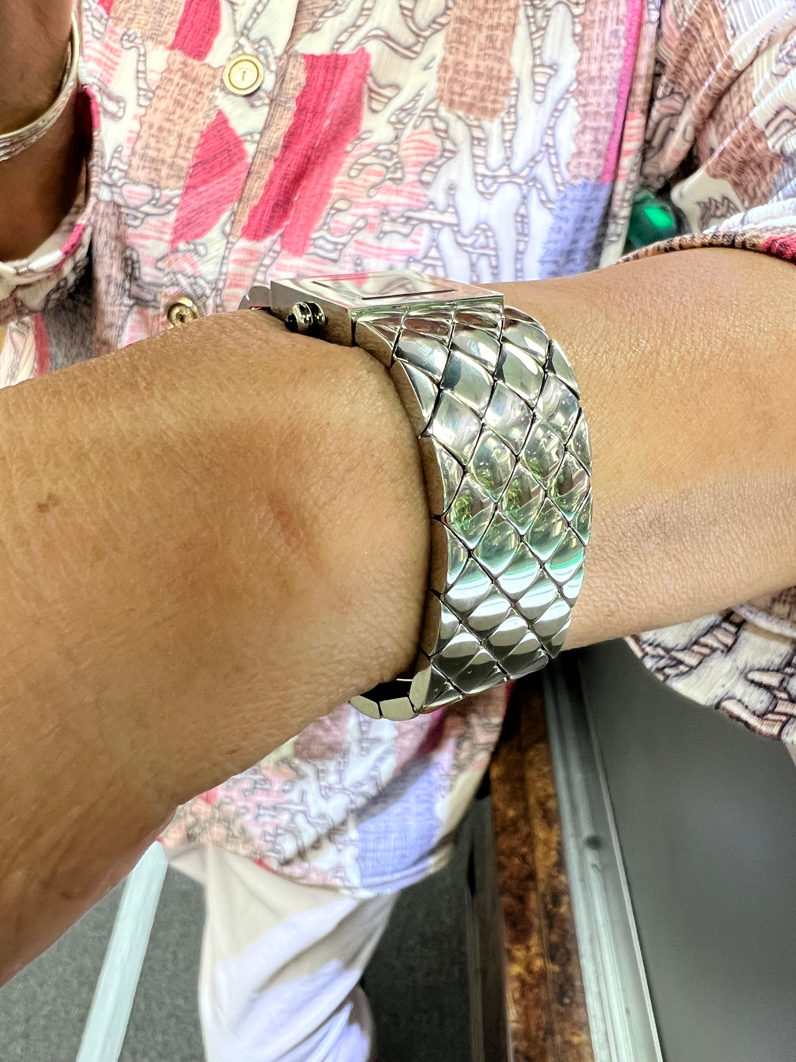 Contemporary Chanel Matelasse Quilted Stainless Steel Wristwatch