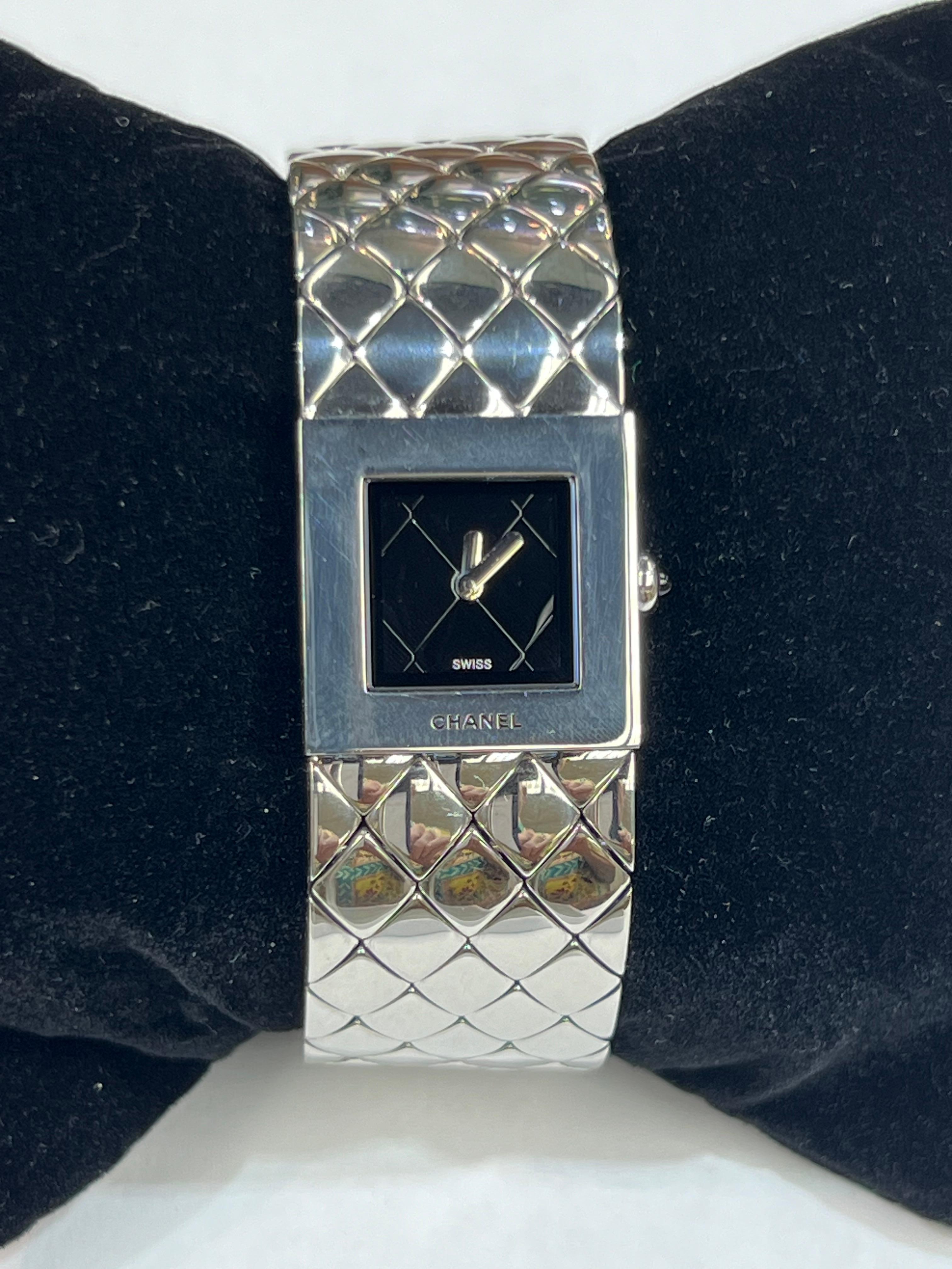 Chanel Matelasse Quilted Stainless Steel Wristwatch 2
