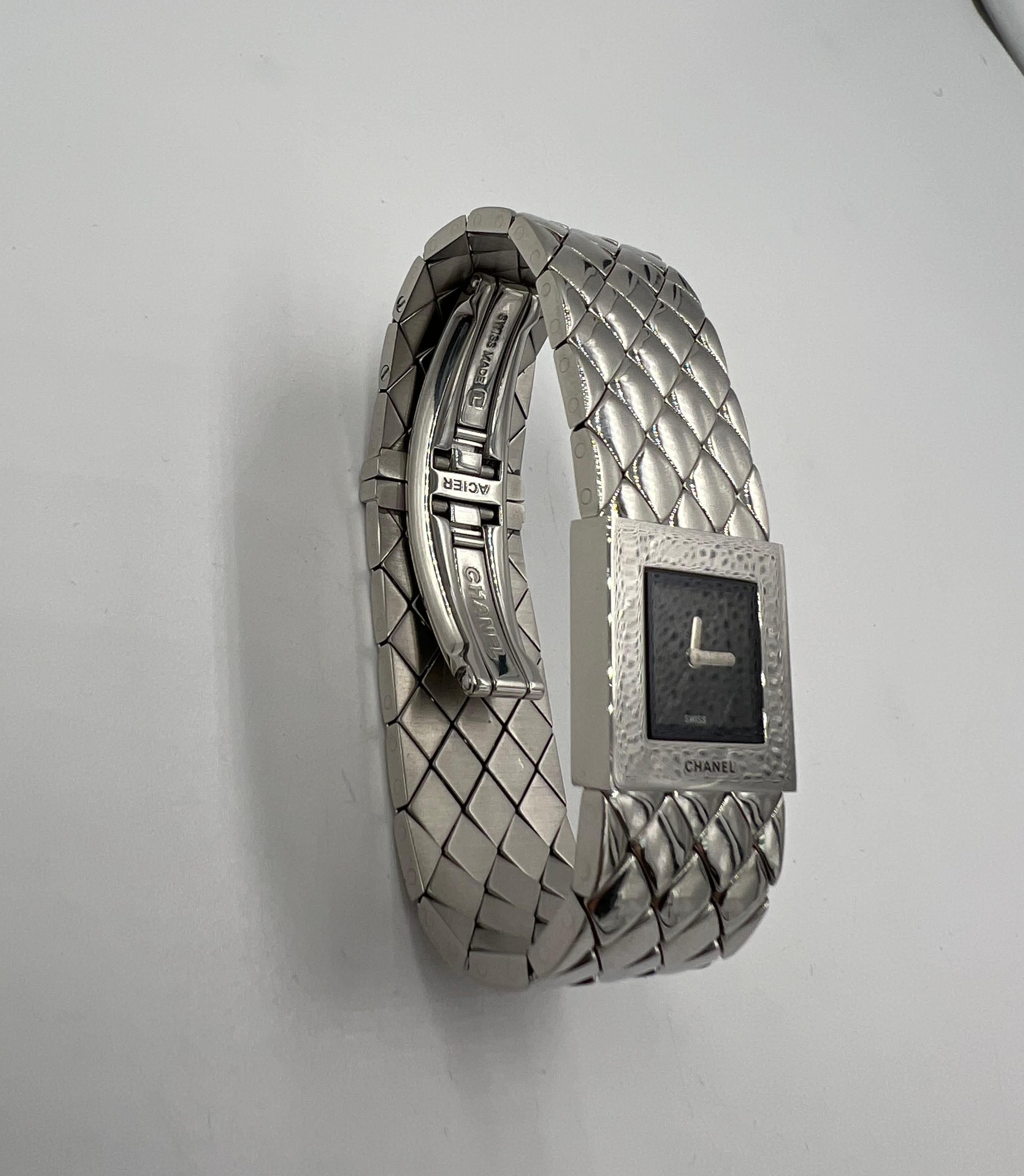 Chanel Matelasse Quilted Stainless Steel Wristwatch 3