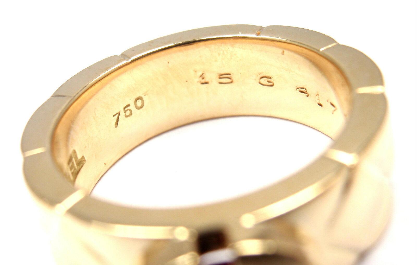 Chanel Matelasse Ruby Yellow Gold Band Ring In Excellent Condition In Southampton, PA