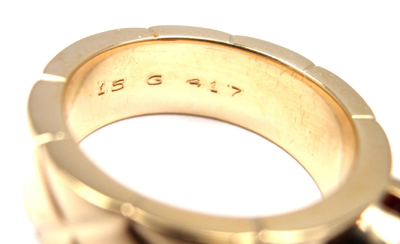 Women's or Men's Chanel Matelasse Ruby Yellow Gold Band Ring