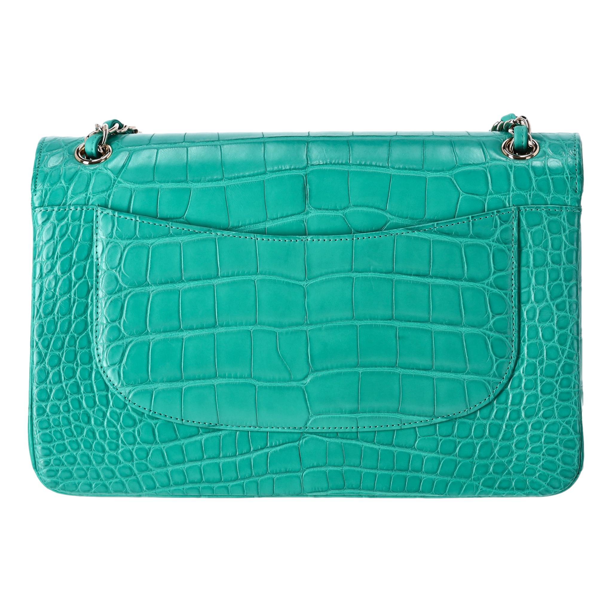 Chanel Matte Alligator Jumbo Double Flap Bag In Excellent Condition For Sale In London, GB