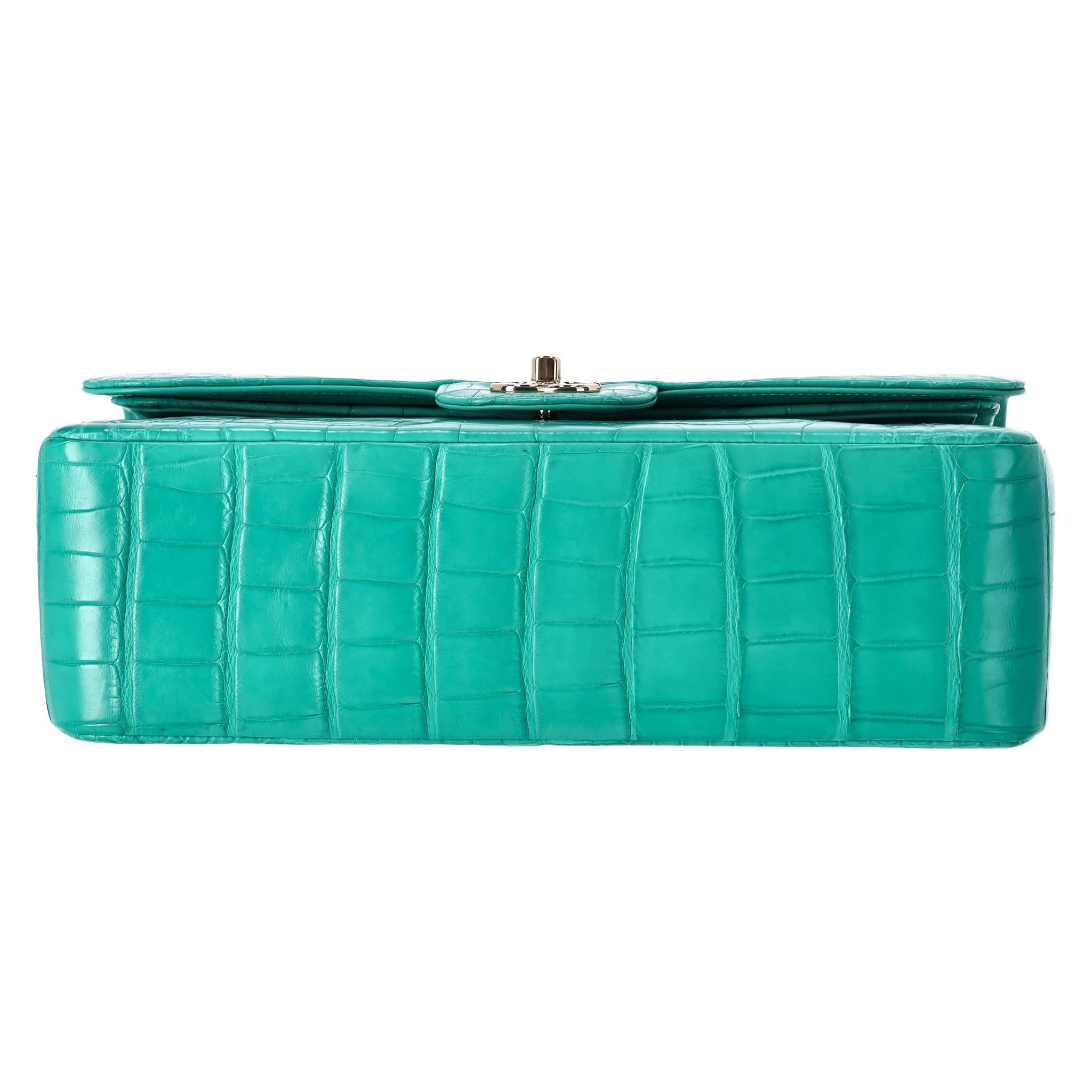 Women's Chanel Matte Alligator Jumbo Double Flap Bag For Sale