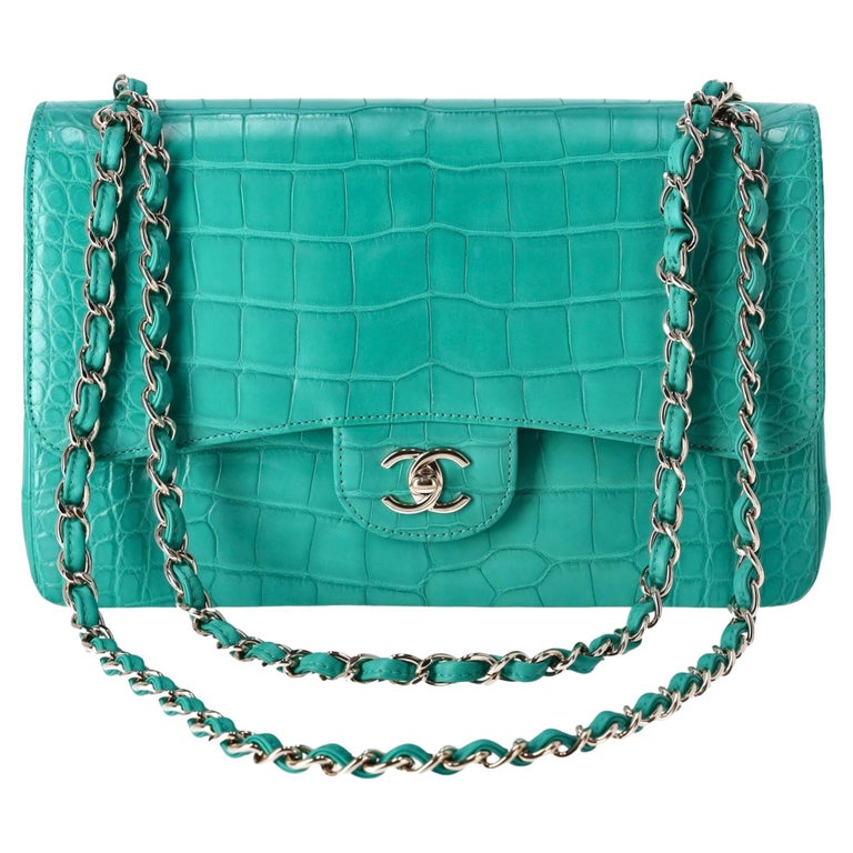 Chanel Matte Alligator Jumbo Double Flap Bag For Sale at 1stDibs