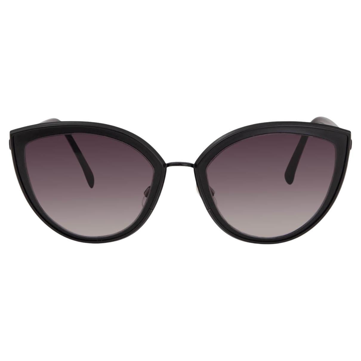 CHANEL Sunglasses AUTHENTIC 5215q CH215q Black Gun Chain Leather CC  Polarize