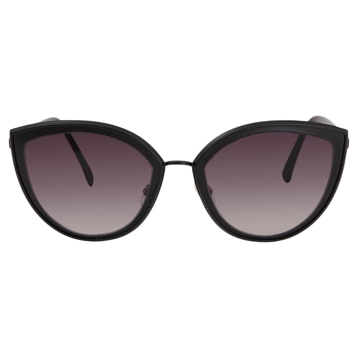 Chanel Shield Acetate Sunglasses Metallic Lens