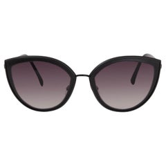 CHANEL matte black CAT-EYE Sunglasses gradient Lenses 4222
