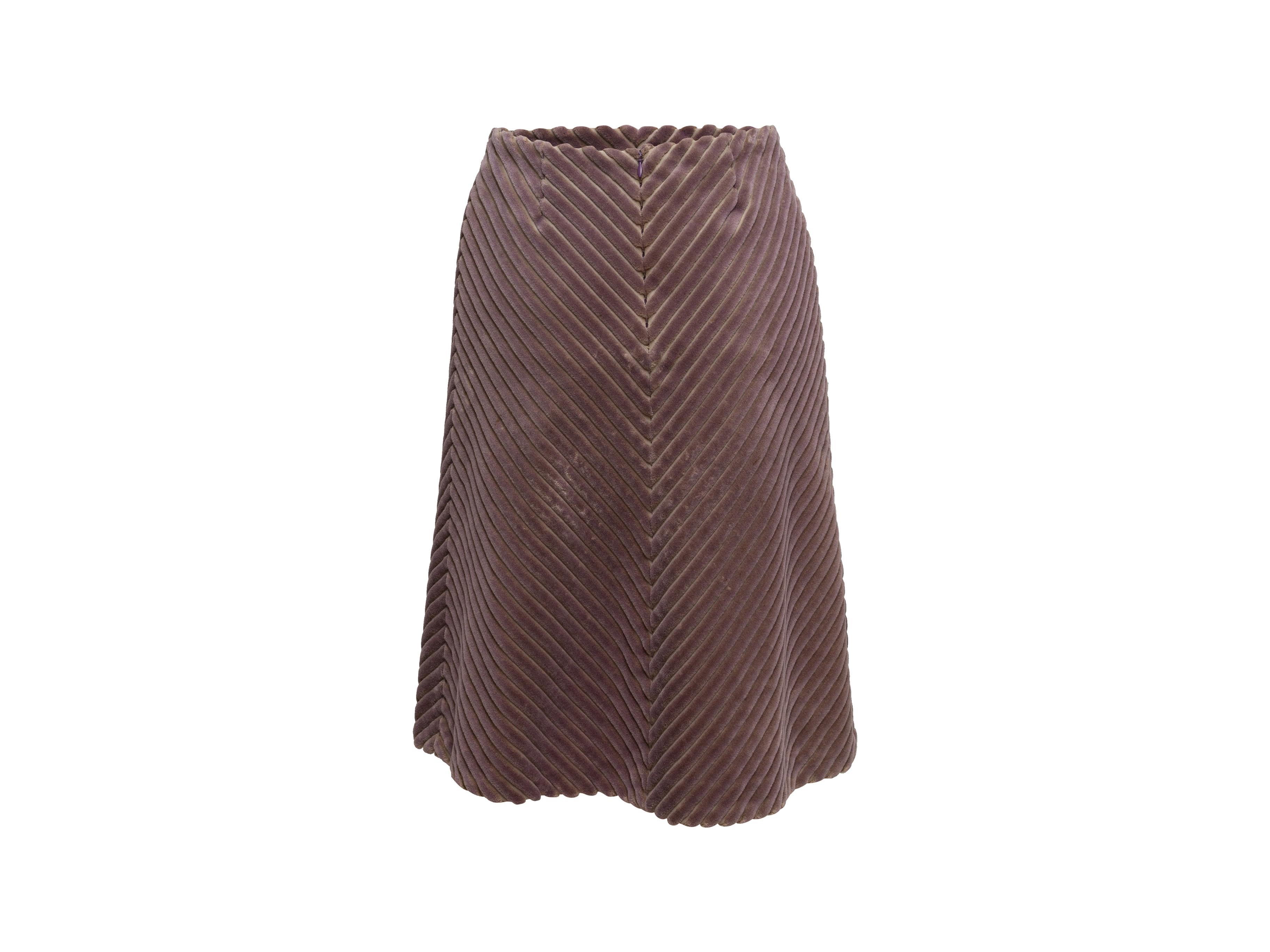 Black Chanel Mauve Identification Textured Velvet Skirt