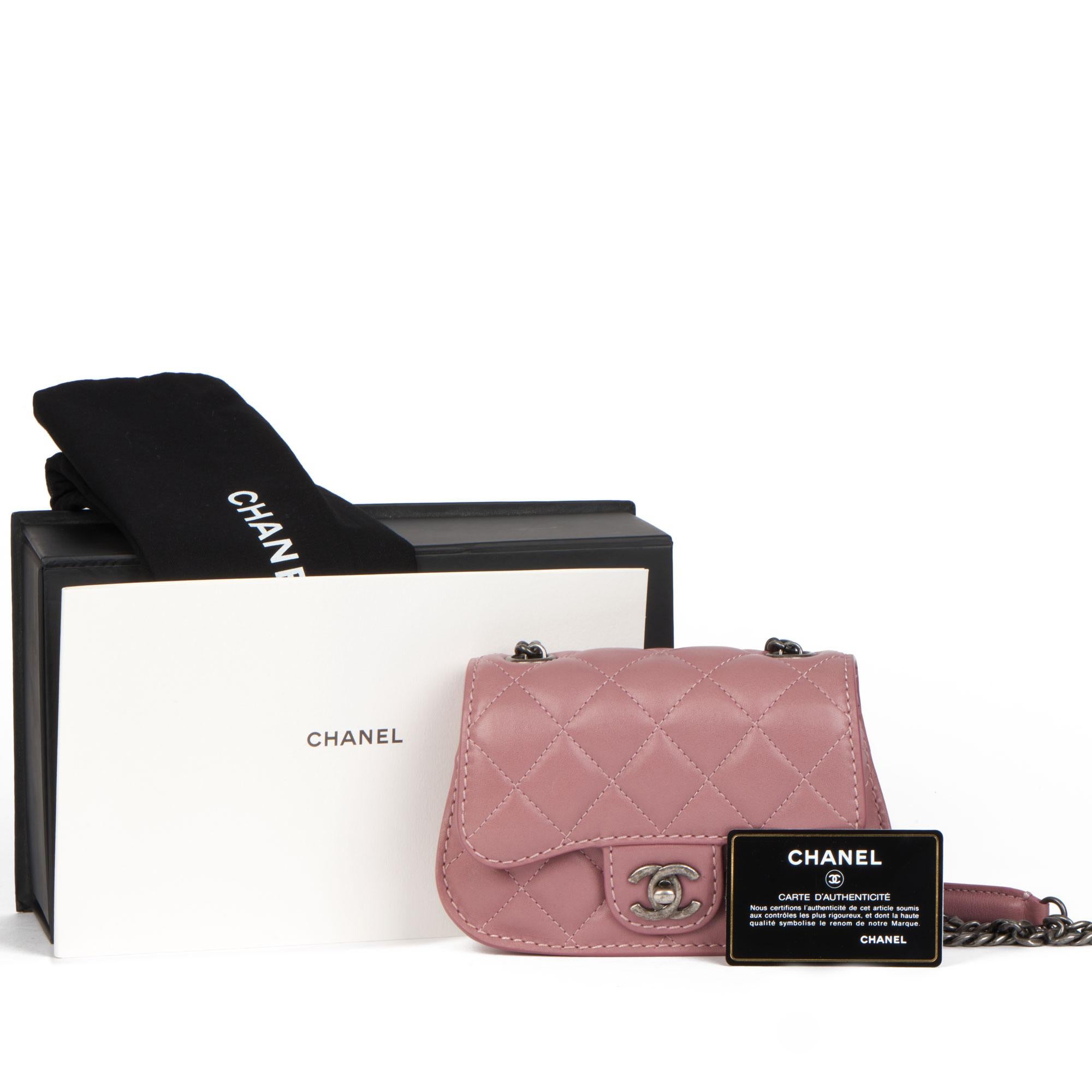 Chanel MAUVE QUILTED LAMBSKIN MINI FLAP BAG 4