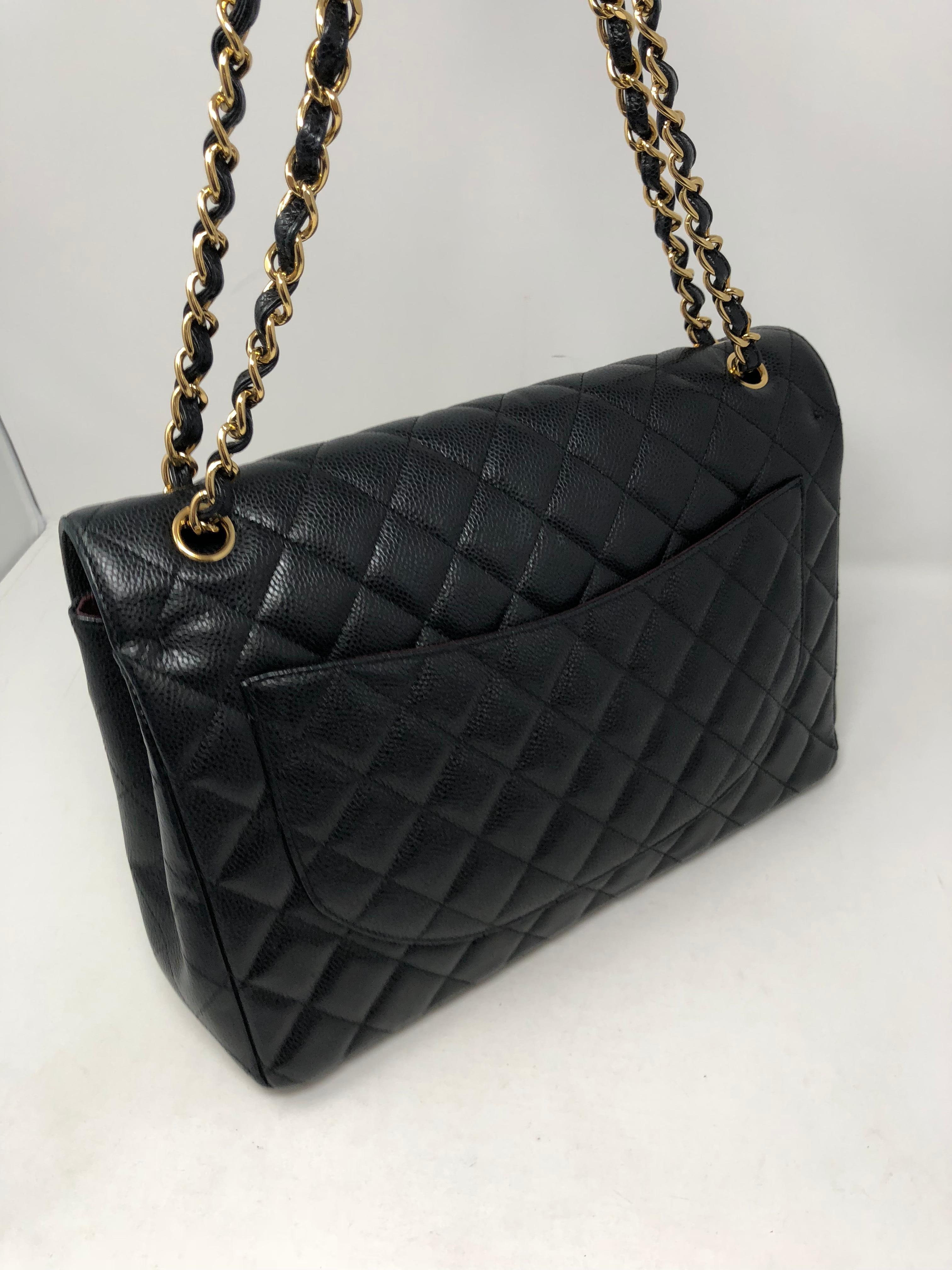 Chanel Maxi Black Caviar GHW Double Flap 5